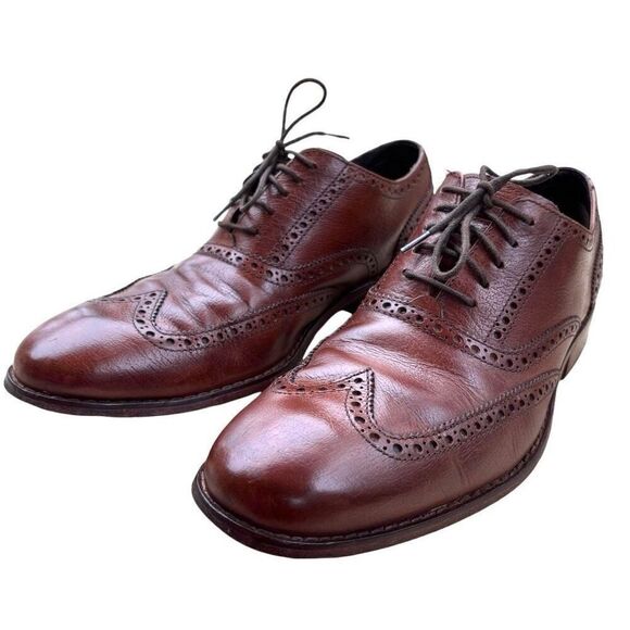 Cole Haan British Tan-Dark Chocolate Classic Modern Wingtip Lace Up Men Sz 10 main image 4